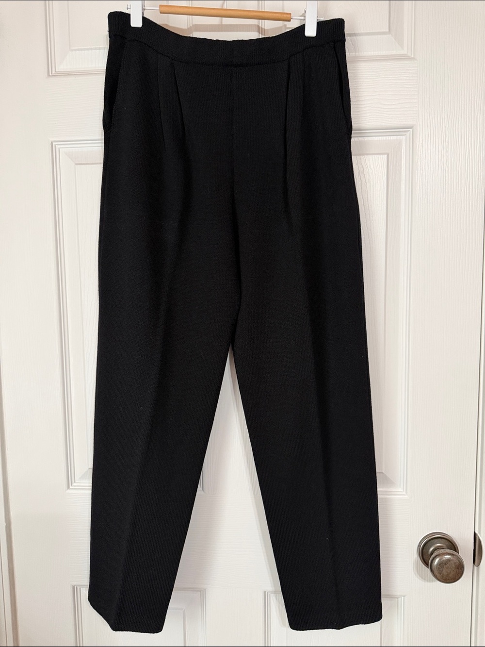 St. John Black Pleated Dress Pants